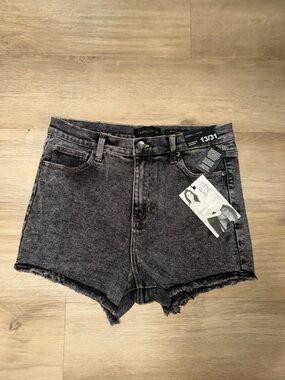 Kendall & Kylie Black Acid Wash High-Rise Denim Shorts